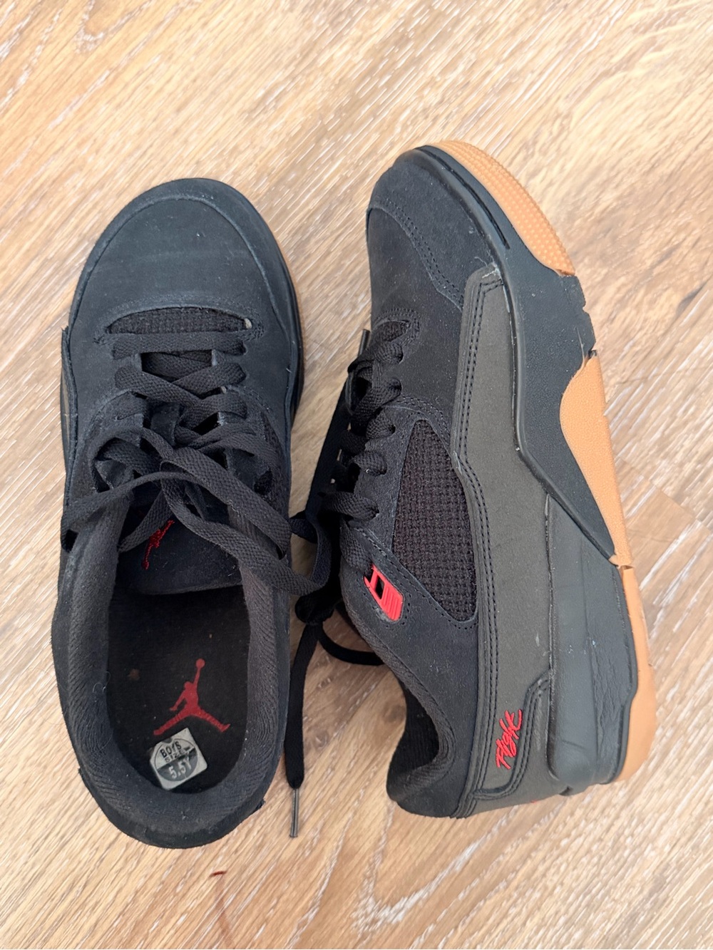 Nike Air Jordan womens Black & Gum Low-Top Sneakers